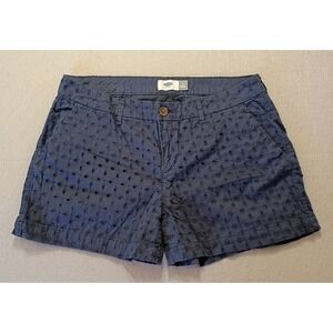 Old Navy Womens‎ Size 6 Navy Eyelet Lace Mid-Rise 100% Cotton Short Shorts